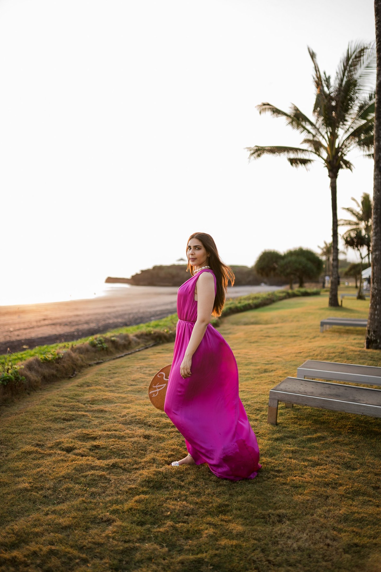 Portrait session overlooking ocean cliffs at Alila Soori Tabanan Bali