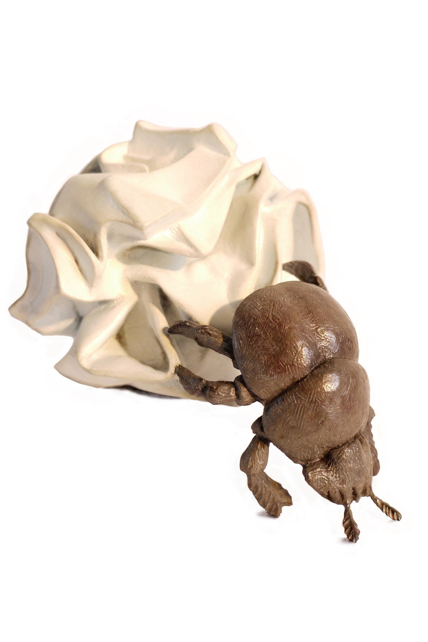 Bronze Tabletop sculpture Of Dung Beetle By Mark Richard Hall