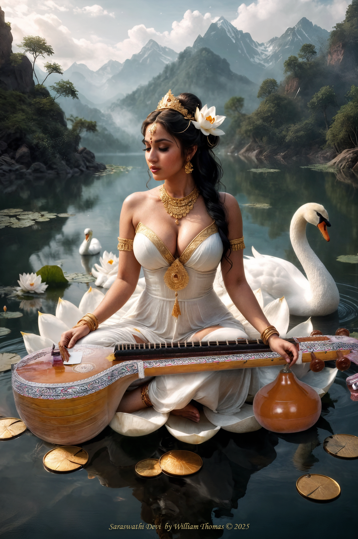 image of Hindu Goddess Saraswathi