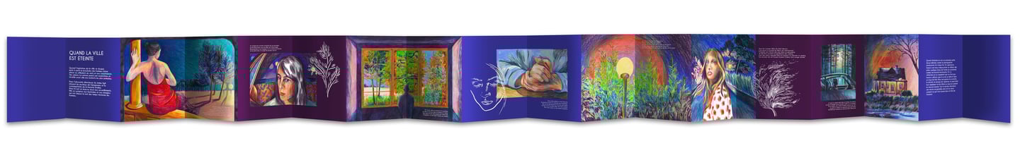 a book with a picture of a woman in a blue dress