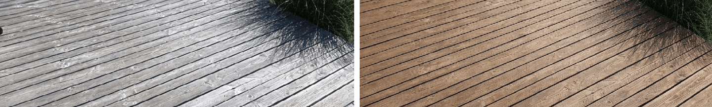 Application d’un saturateur bois naturel sur terrasse extérieure, protection mate sans film ni glissance