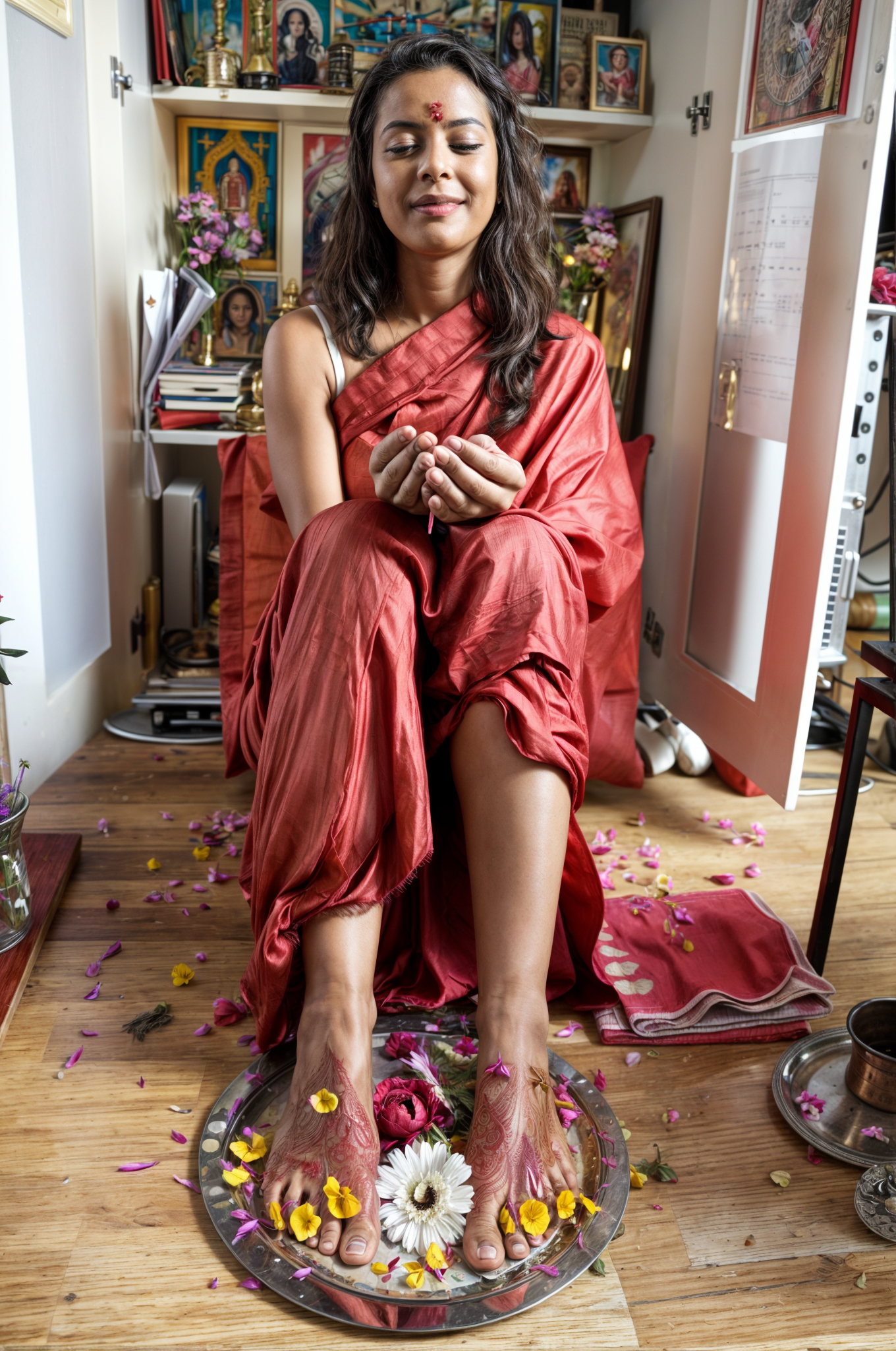 woman being worshipped in a tantric ritual
