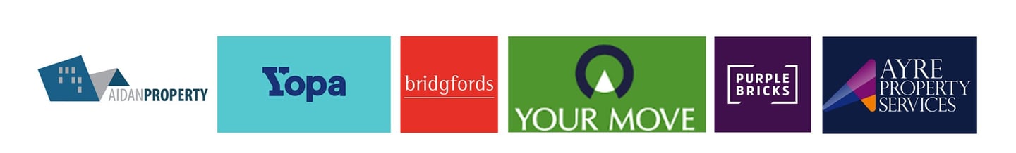 a group of four different logos for a company