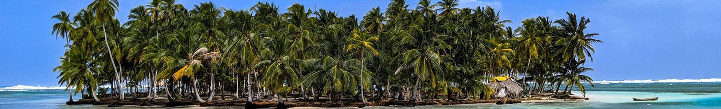 View from private catamaran bedroom window-San blas Island Panama