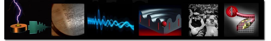 Banner showing various ultrasound physics illustrations.