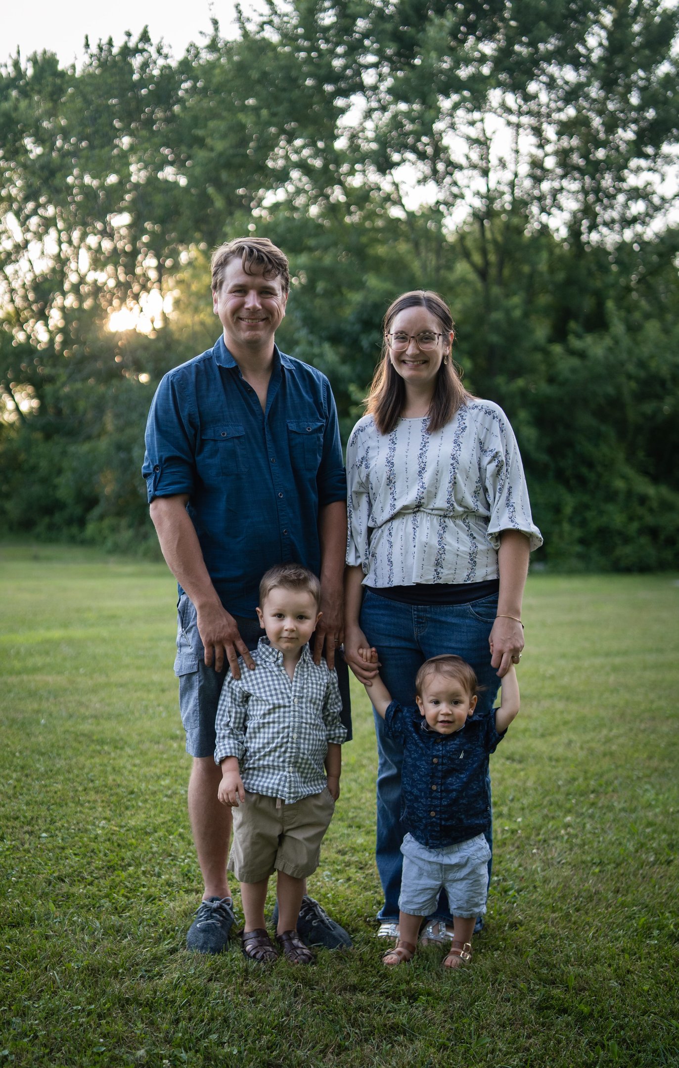 a family posing for a family photo
