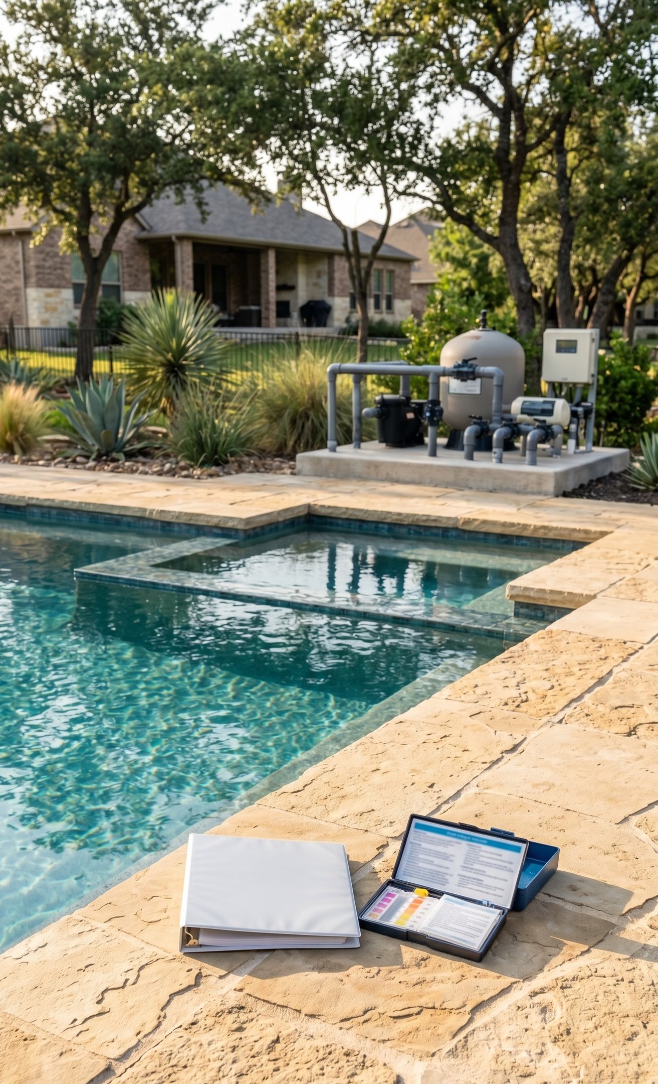 New pool owner learning pool care basics in Round Rock TX