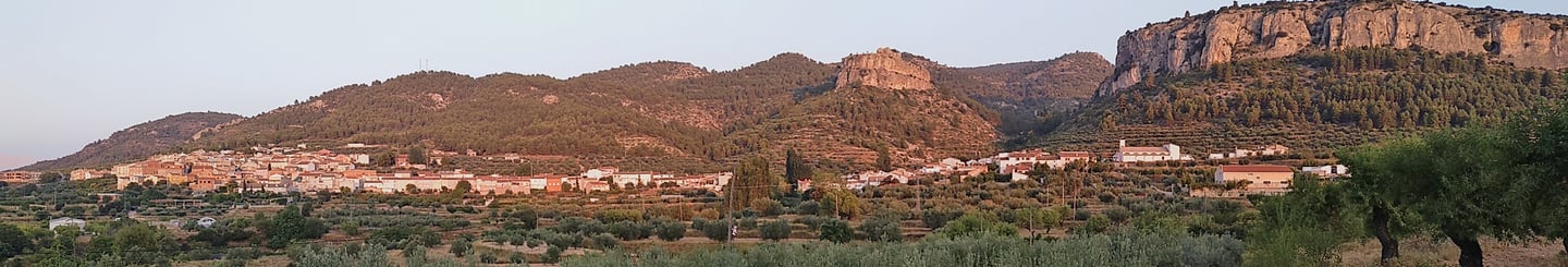 Panoramic view of the village of Benízar, belonging to the municipality of Moratalla.