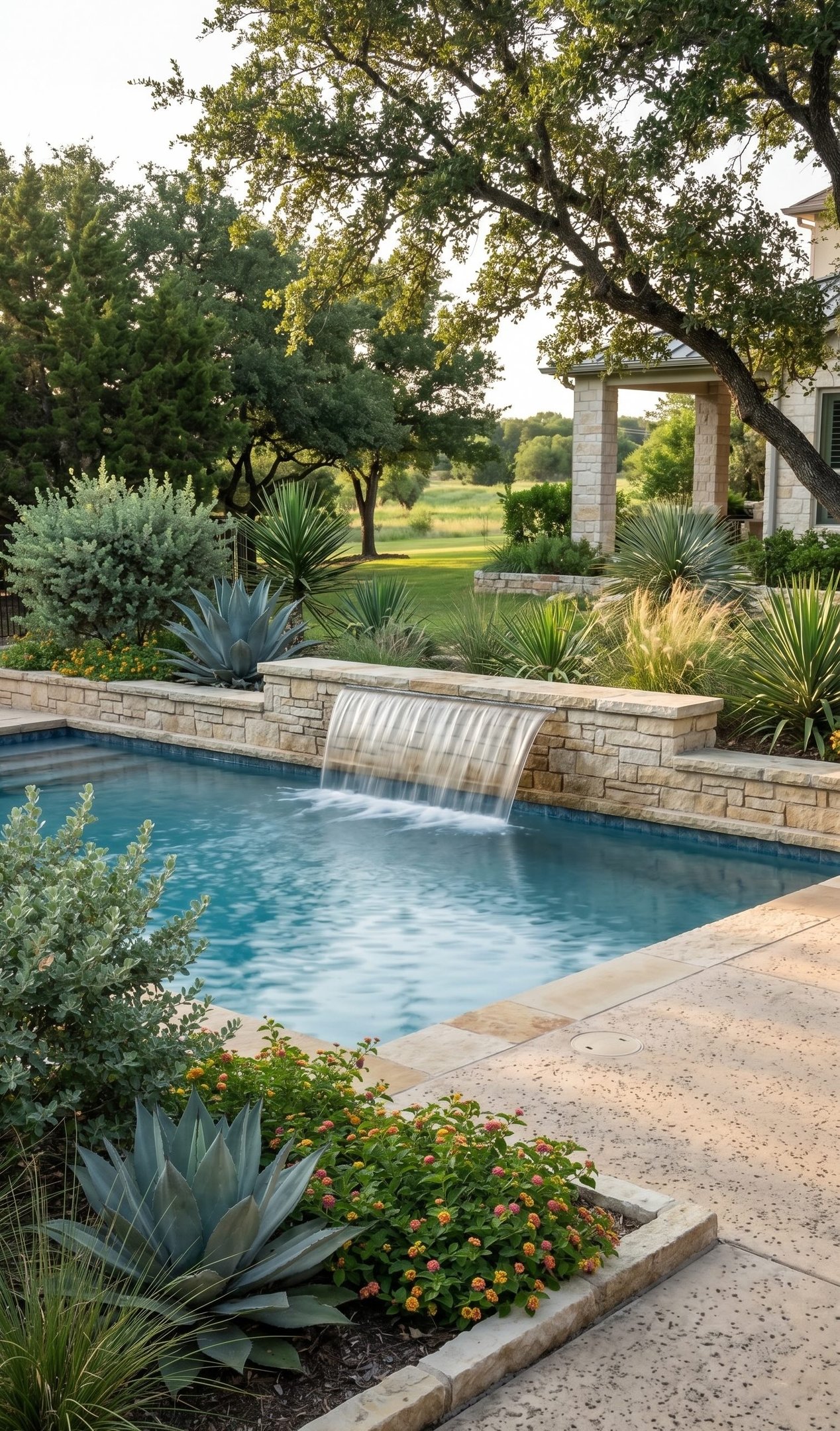 Working pool water feature in west Round Rock TX