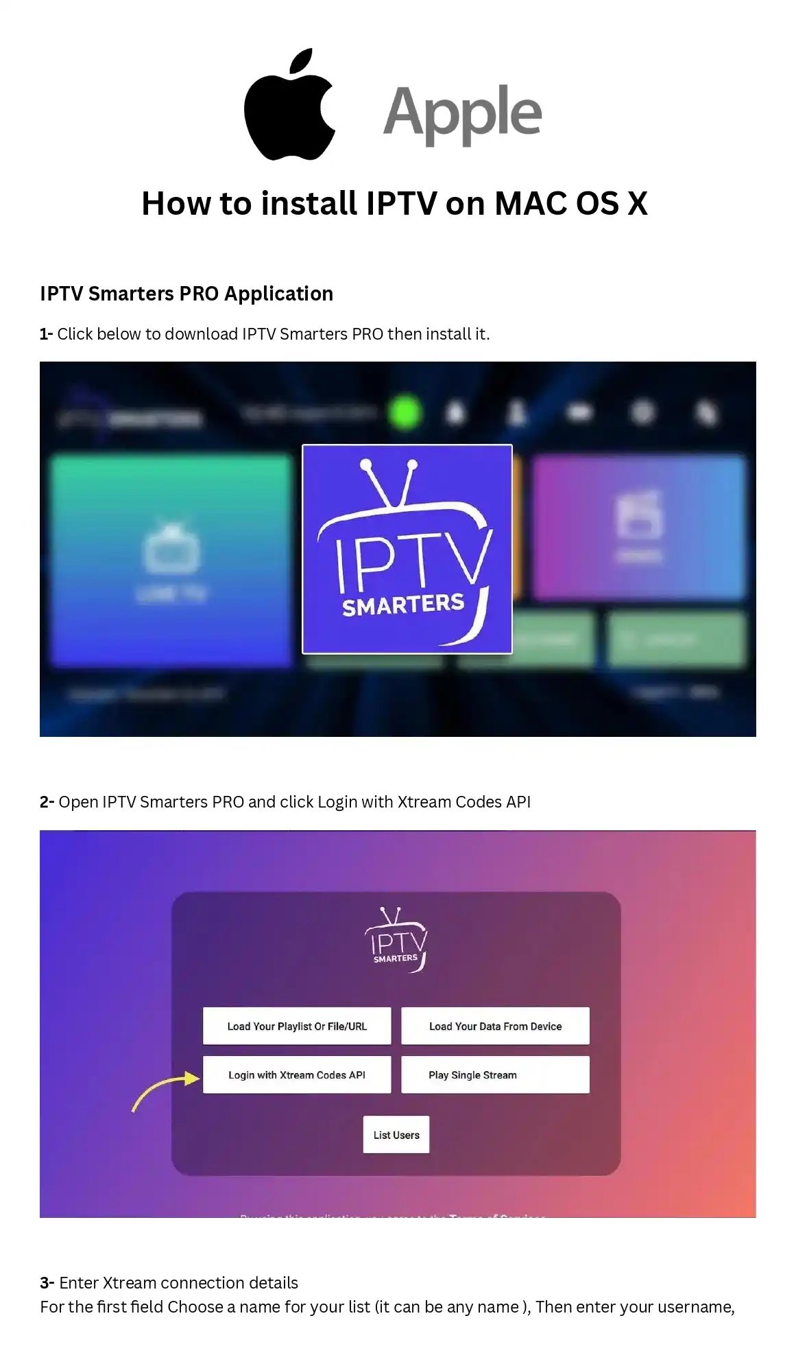 Step-by-step tutorial on how to install IPTV Smarters Pro on Mac OS X with login instructions.