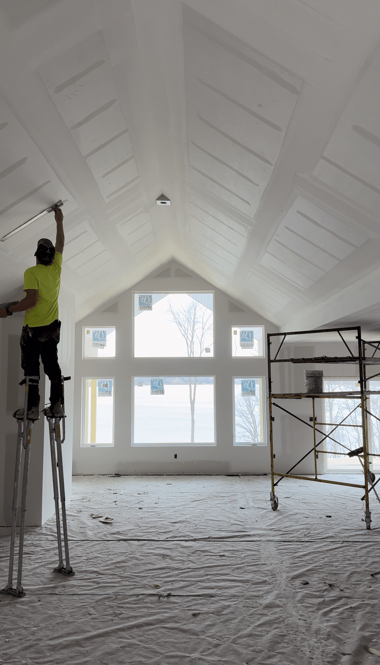 Owner, Cal, mudding residential ceiling