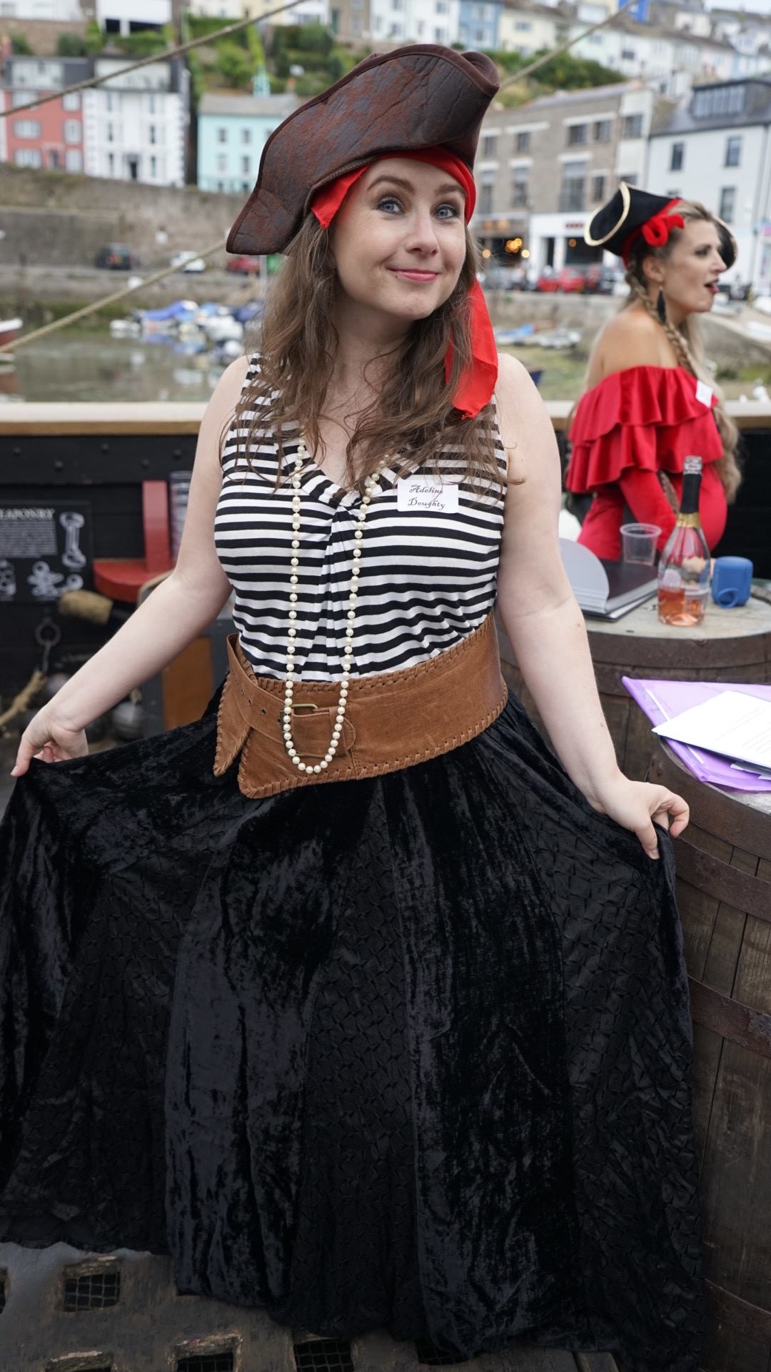 girl dressed as a pirate at themed party