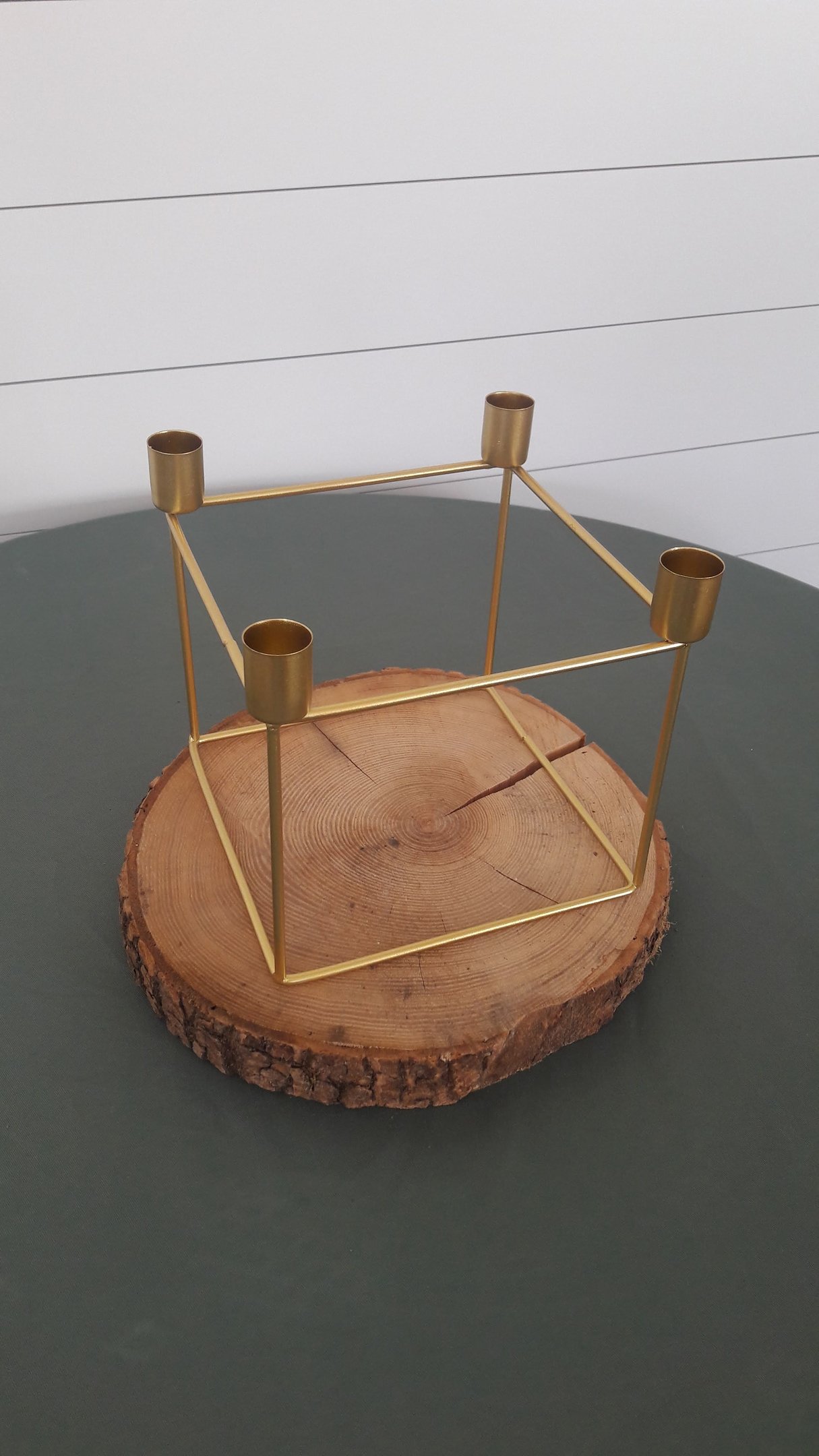 bougeoir carré doré