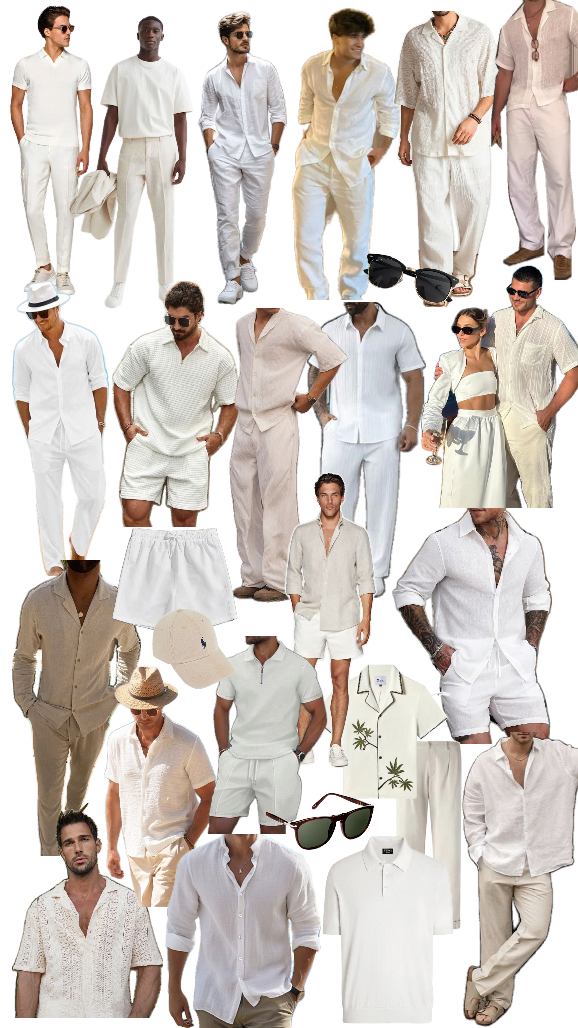 a group of men in white clothes and hats