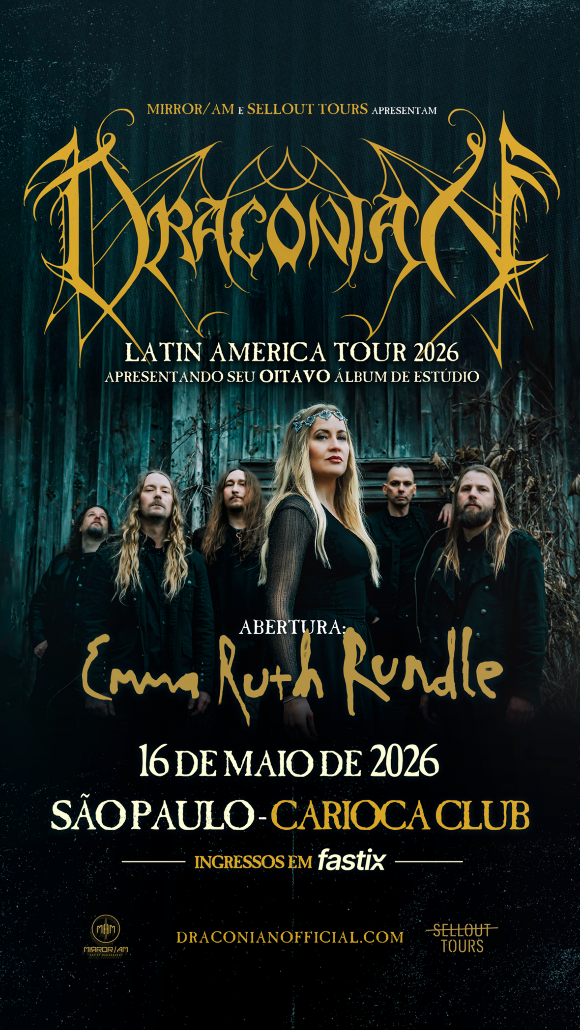 Draconian lança nova música 'Misanthrope River' antes do retorno a São Paulo