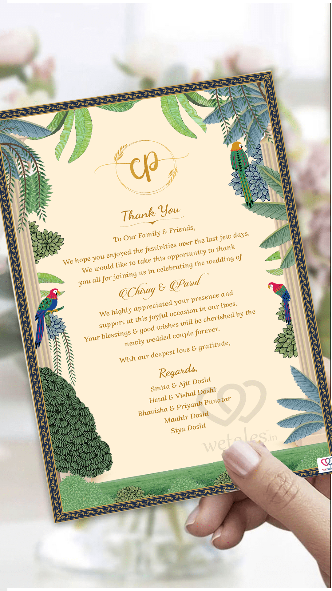 Thank you card by Geet Events
