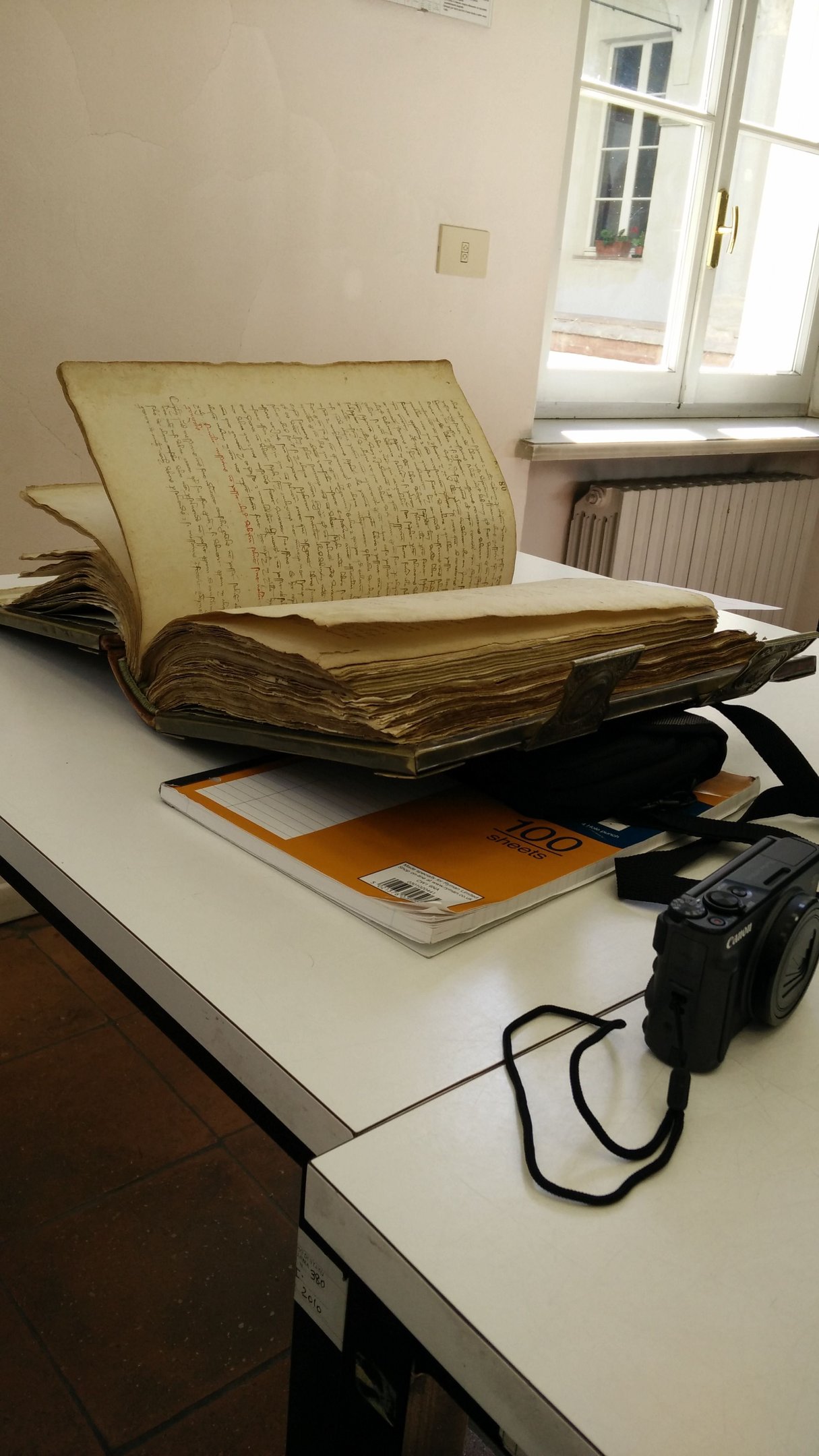 A fourteenth-century codex made from paper at the archive in Parma.