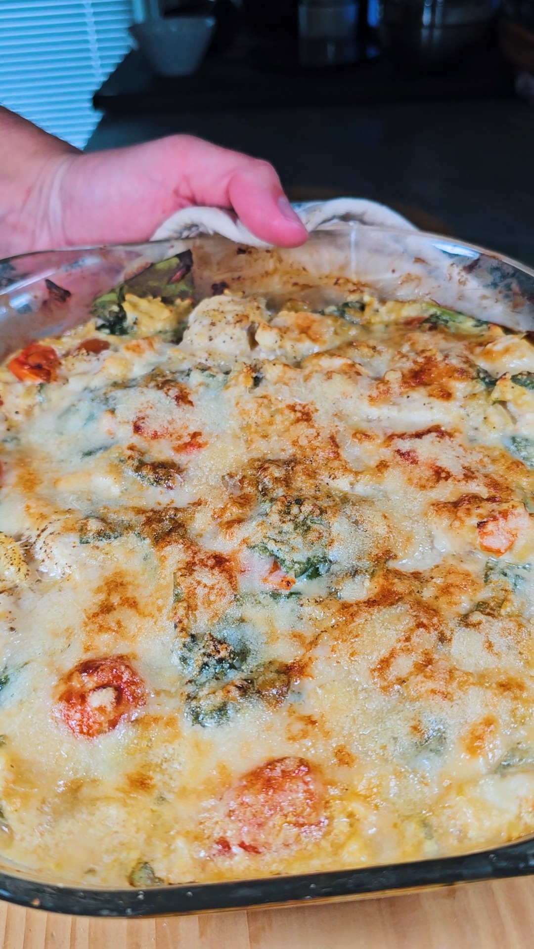 Gratin orzo poulet