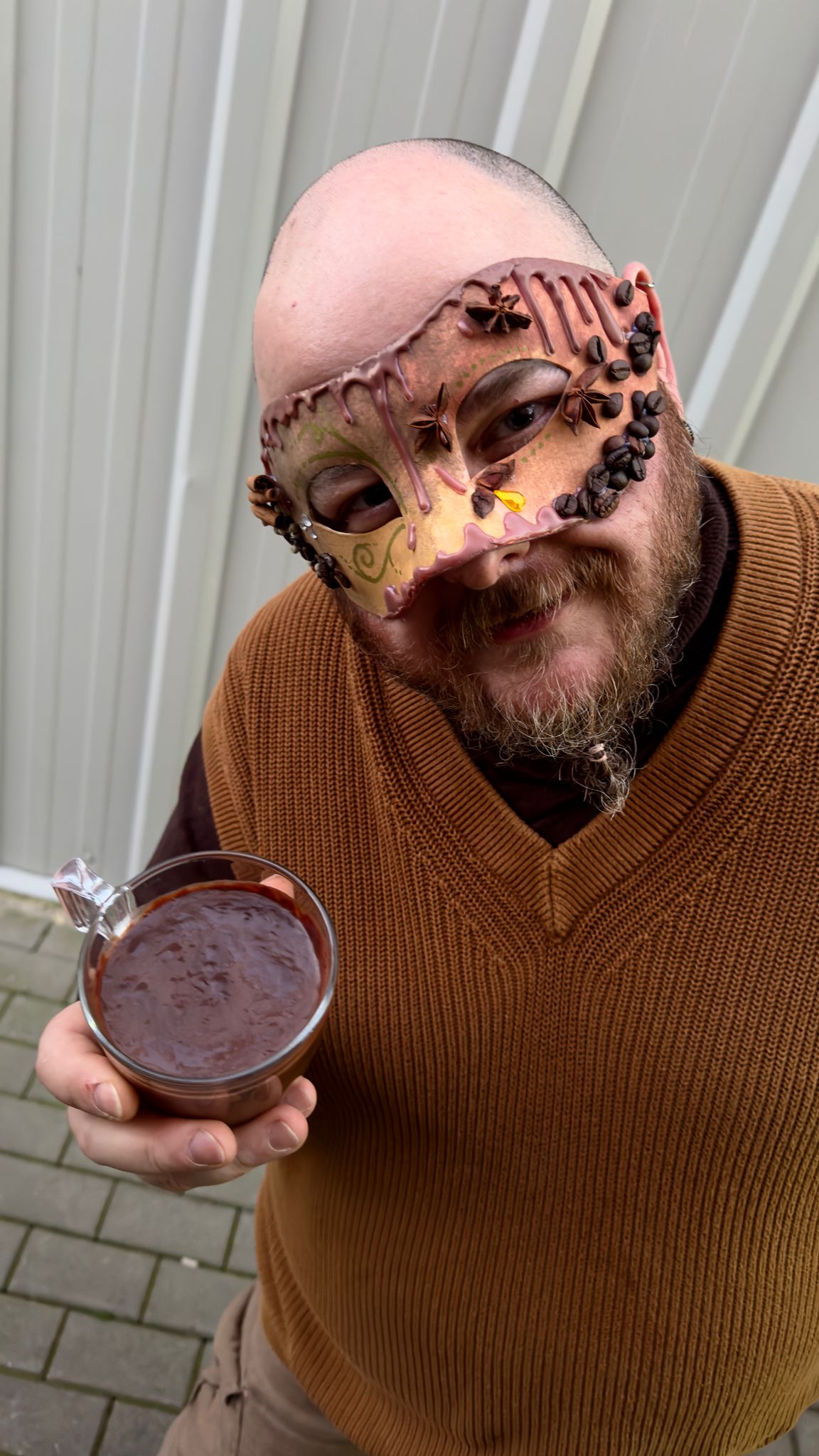 coffee chocolate and mask