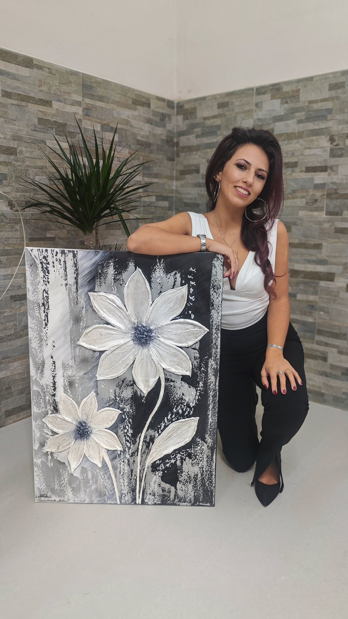 Quadro materico moderno in rilievo, ideale per arredamento interior design minimal - Alba Rose Art di Rosalba Di Santo