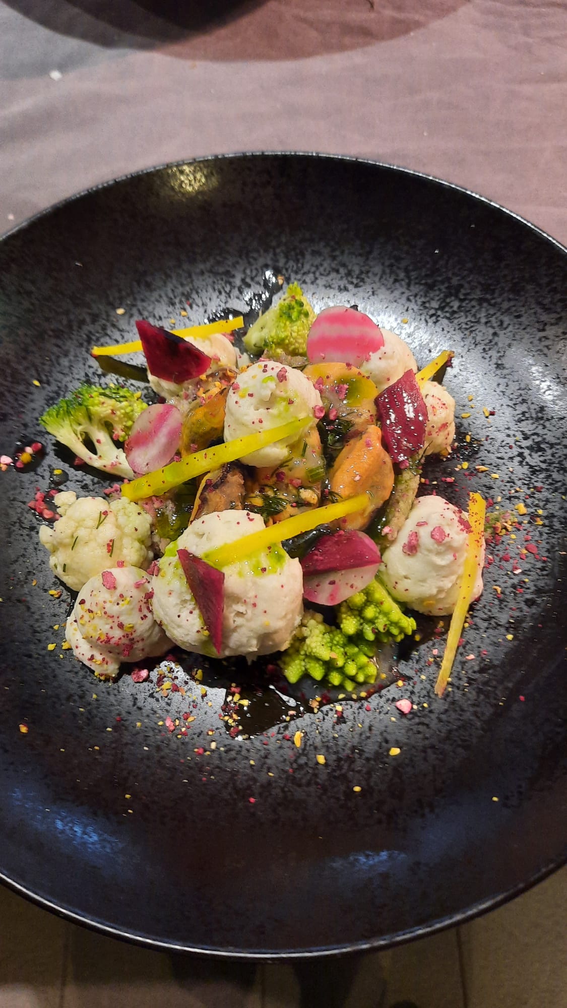 salade de moules, émulsion marinières et choux