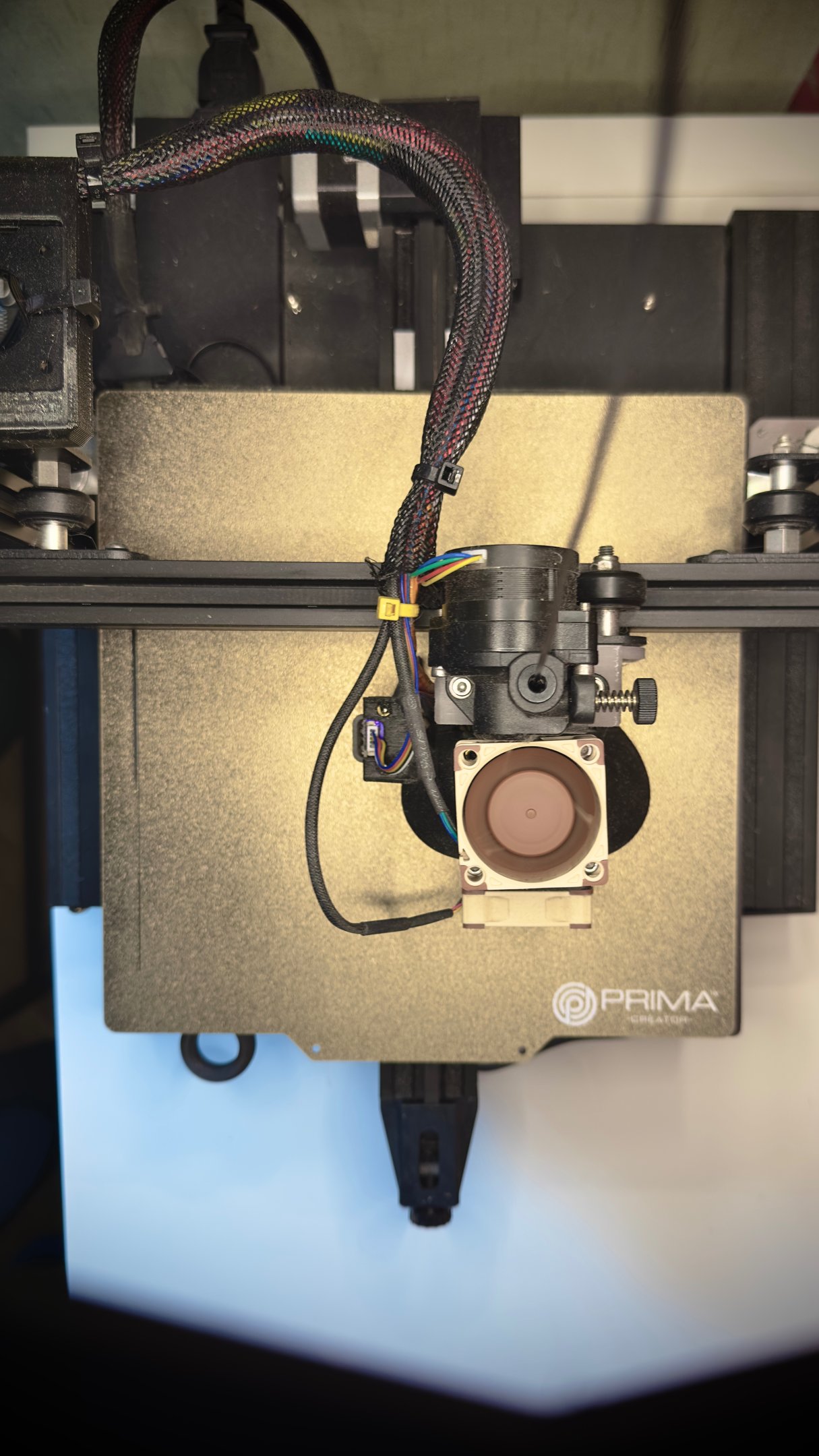 3d printer head with fans from above