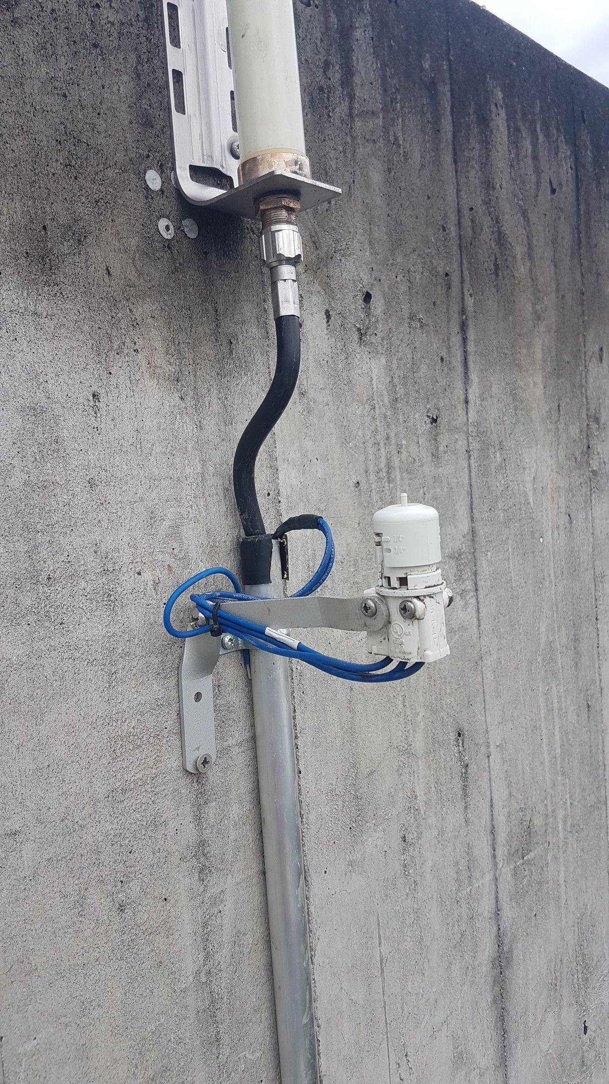  a wall-mounted rain gauge