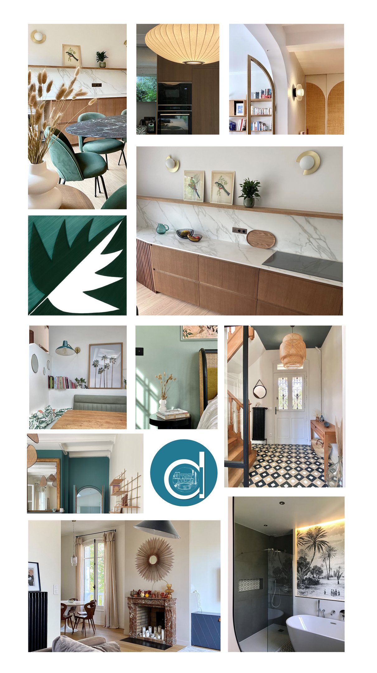 Mosaïque de réalisations d’architecture et décoration intérieure à Maisons-Laffitte – Alexandra Drue