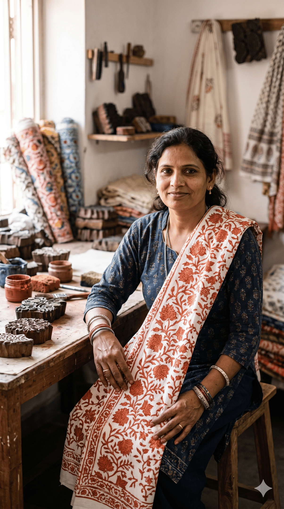 Sustainable clothing manufacturing India — GOTS organic cotton fabric with natural dye materials for ethical production