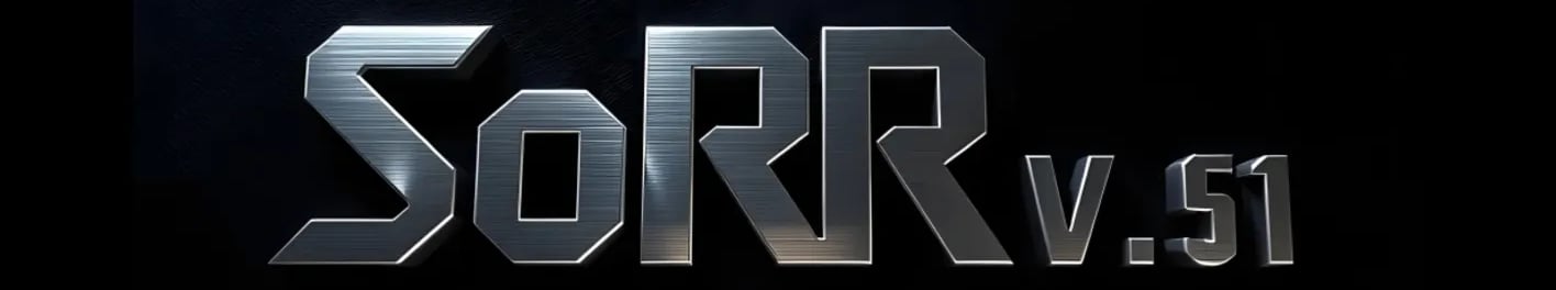 a logo for a game engine called sorr v.5.1