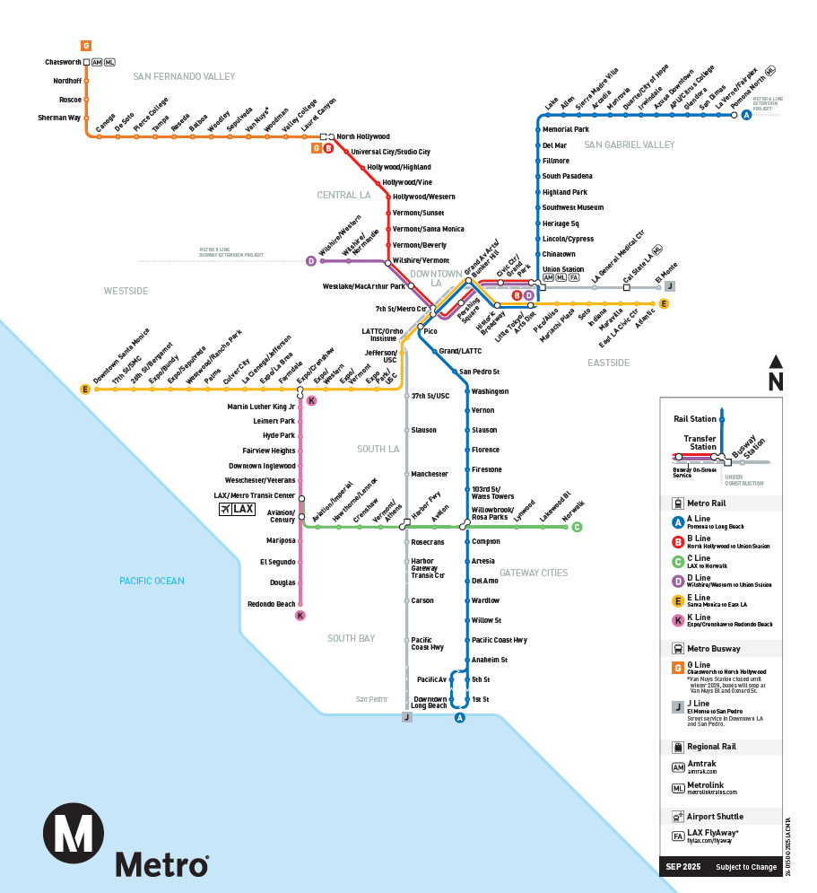 LA Metro map