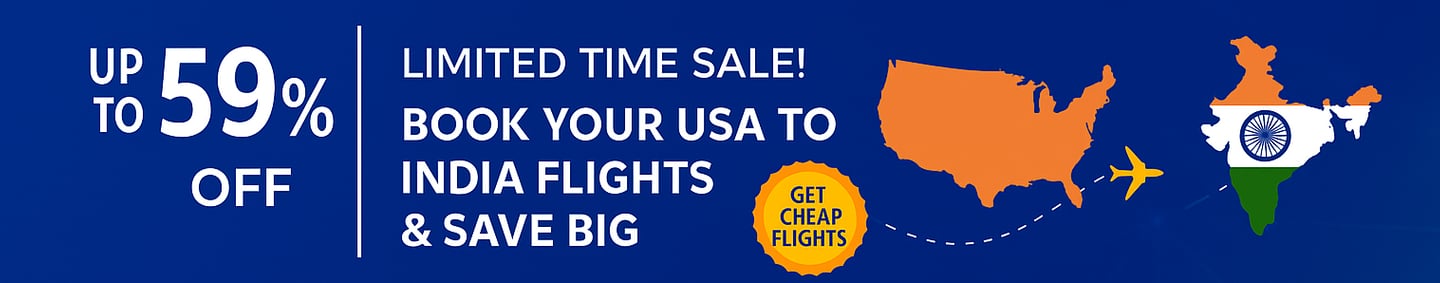 USA To India Flights, Chicago To Delhi Flights, Chicago to Hyderabad Flights, Dallas to Hyderabad Fl