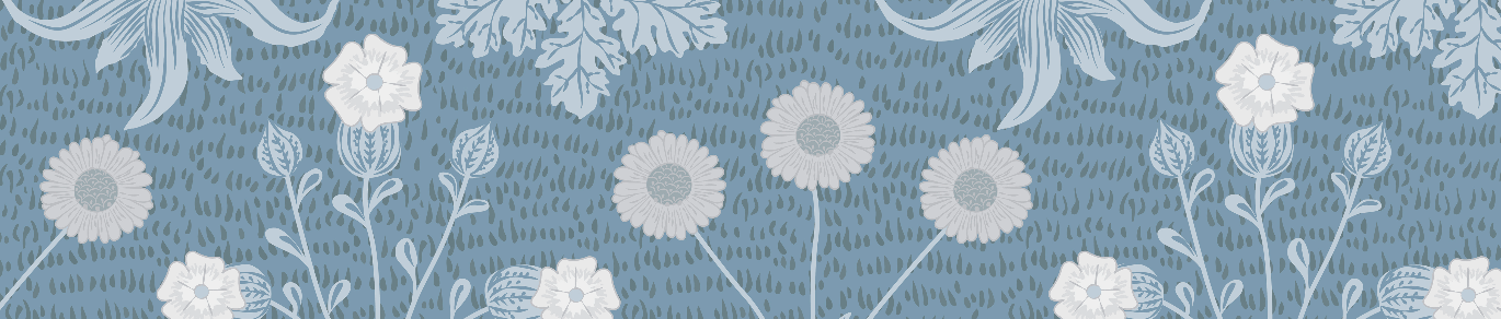 fleurs sur fond bleu transe hypnotique