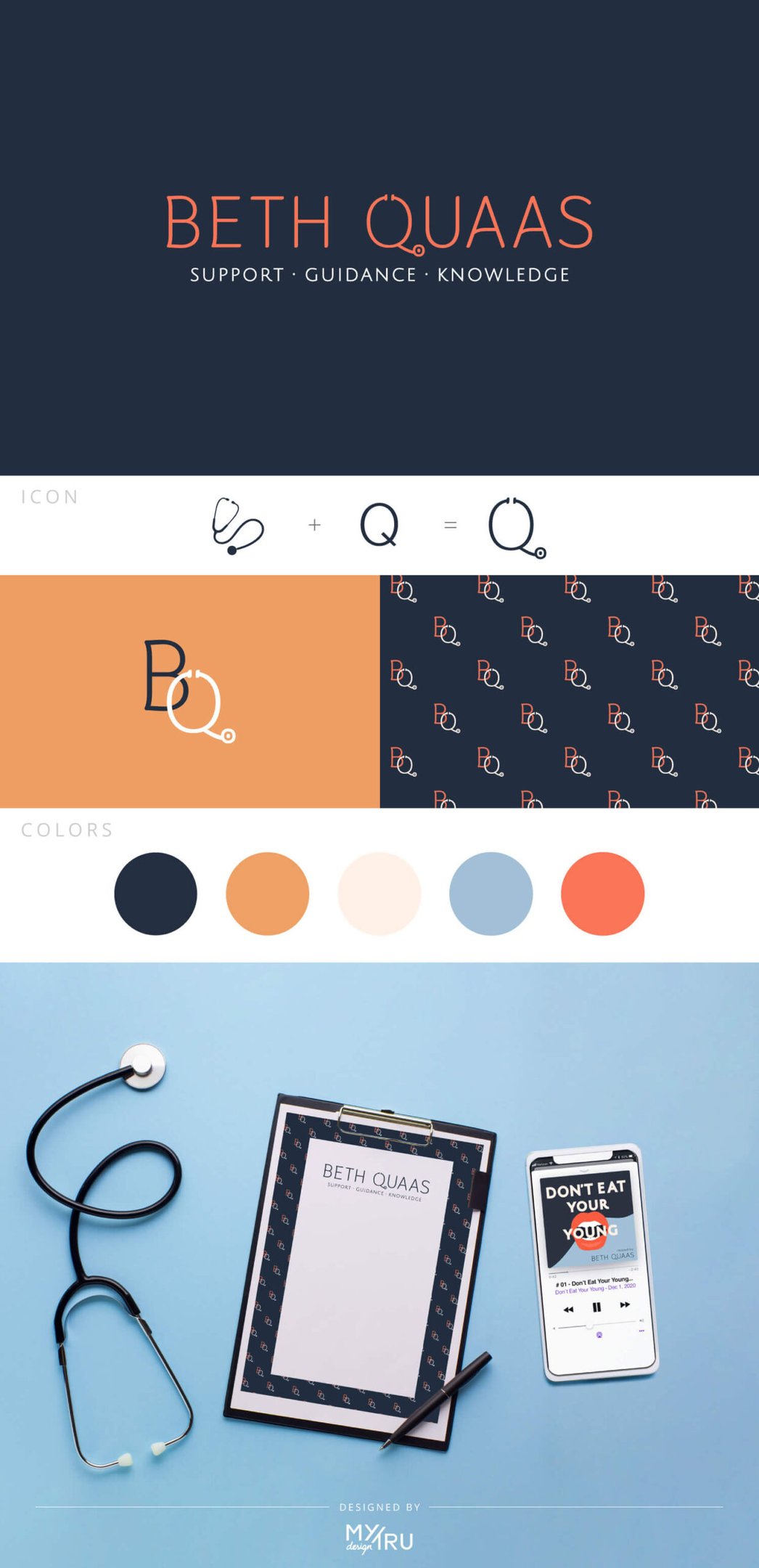 Logo and Podcast Cover Design for Nurse Beth Quaas