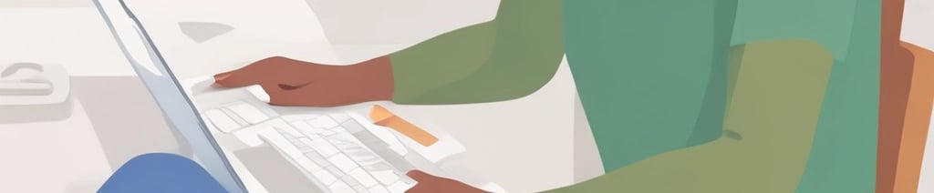 A film crew is setting up a scene in a room with large windows. Two crew members are operating a camera on a dolly while another person sits with their back to the camera at a desk with a laptop, appearing as if they are acting or being filmed.