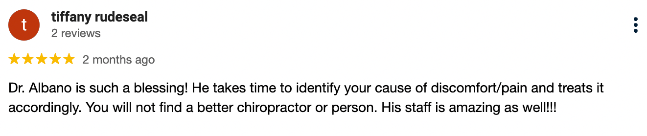 five star review from a patient #7