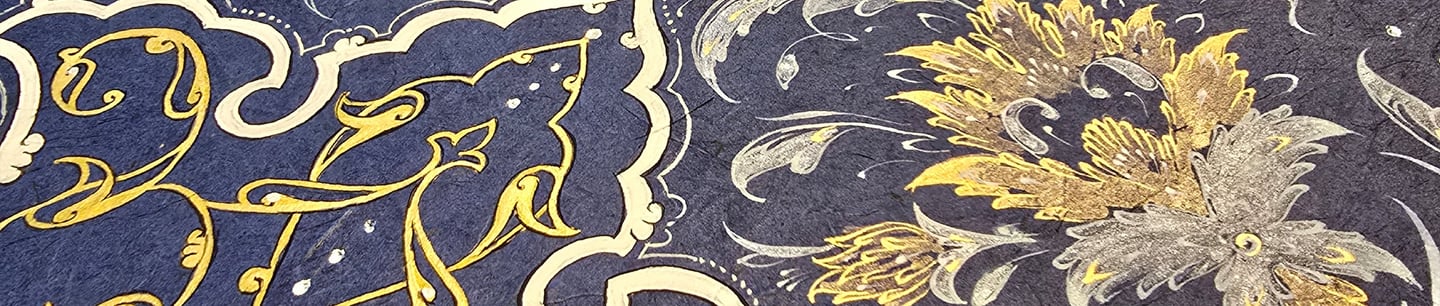 Contemporary Persian gold leaf art by Niloofar K. Afshar"