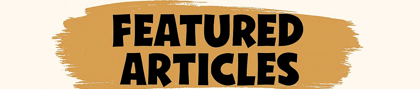 Featured articles banner with brushstroke design for wilderness blog section