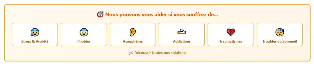 Nous pouvons vous aider si vous souffrez de phobies addictions anxiété stress traumatismes