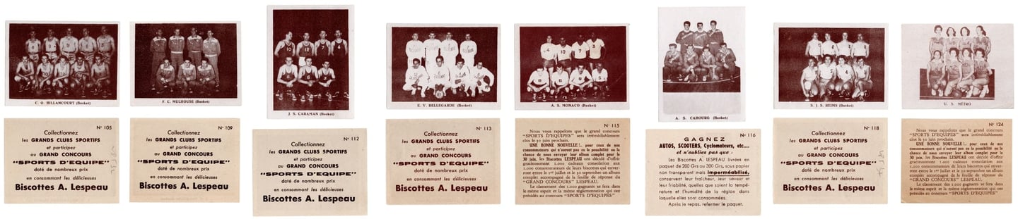 Vintage French Basket Teams chromos