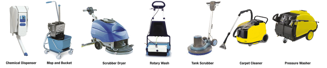 images of different machinery which the cleaning product can be used in