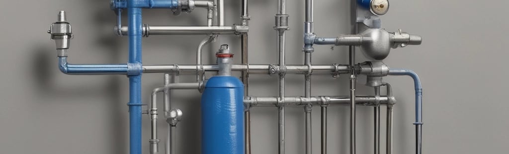 A modern reverse osmosis water filtration device, primarily white and gray in color, is placed on a clean, light-colored surface. The brand name 'Bluewater' and a blue circular button with an 'O' are visible on the front. The device has smooth and sleek contours, indicating a minimalist and contemporary design.