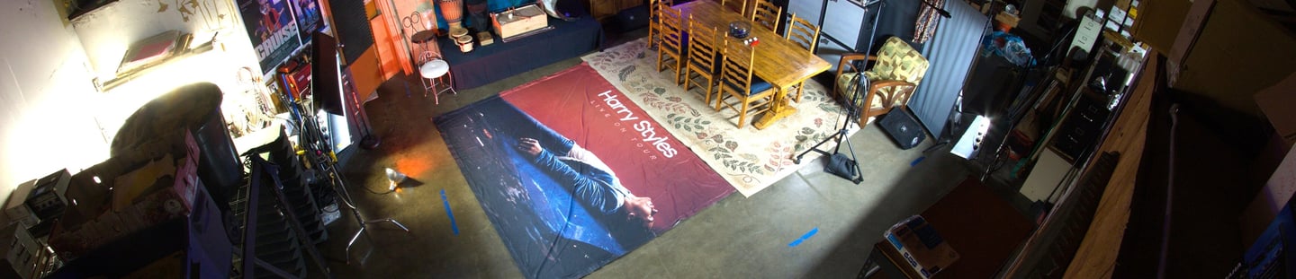 Large barebones video podcasting warehouse studio in Torrance district