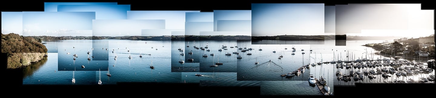 A joiner composition of Carrick Roads in Cornwall