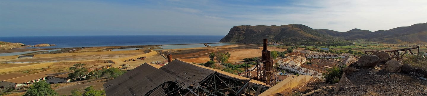 Image of the former Portmán bay, filled with waste generated over decades by mining in the area. Ori