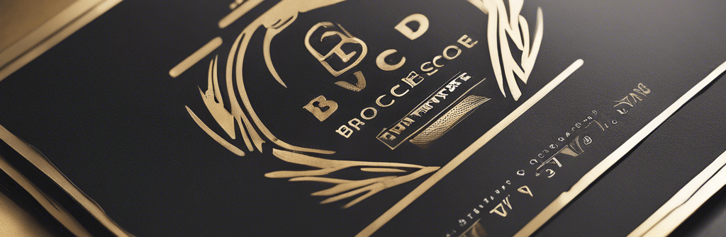 a black and gold business card with a gold foil foil foil