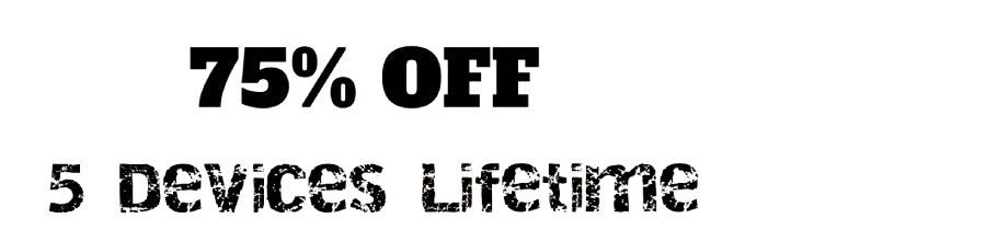 Promotional banner offering 75% off for 5 devices with lifetime access drogon.tv login