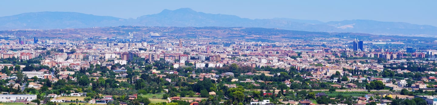 Panoramic view of the city of Murcia from the Sanctuary of Fuensanta, located about 6 kilometers fro