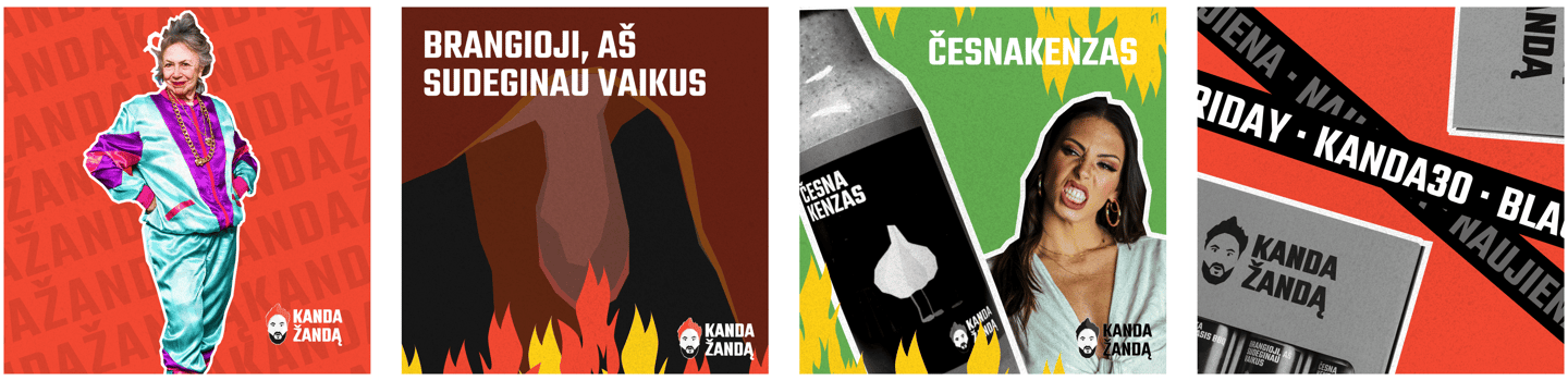 Kanda Žandą social media post'ai.