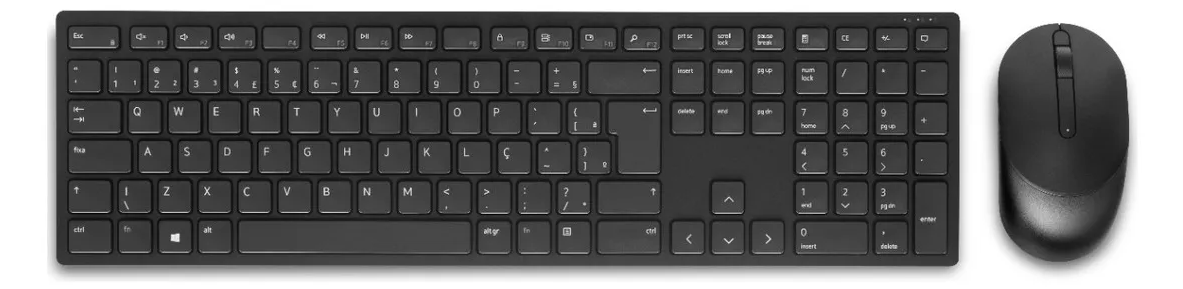 Sleek black wireless keyboard and ergonomic optical mouse set for office productivity.